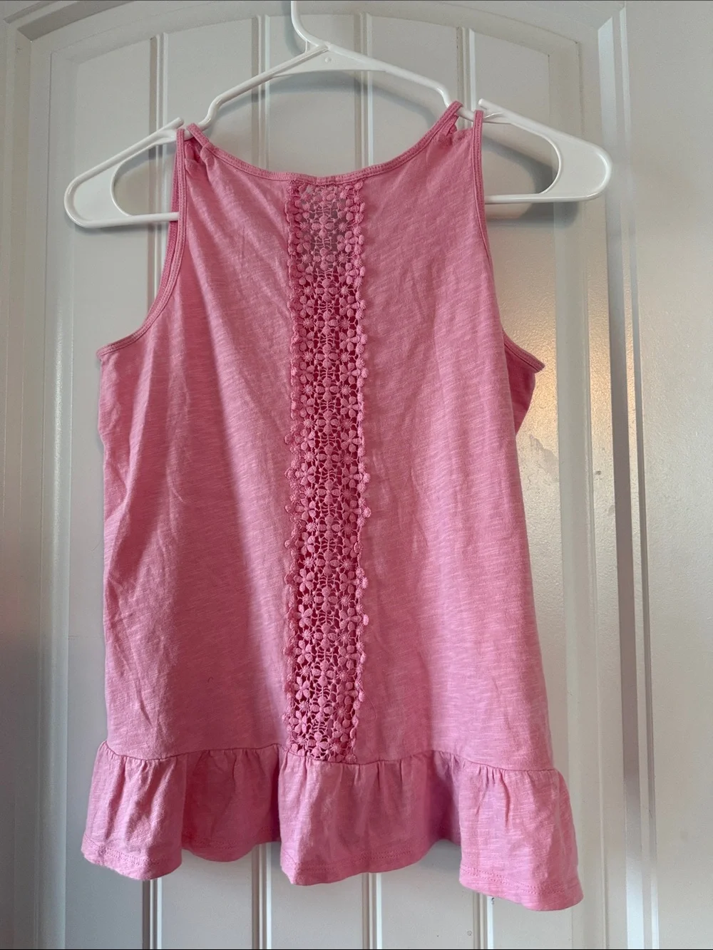 Gently worn The Children's Place Pink Ruffle-Hem Tank Top